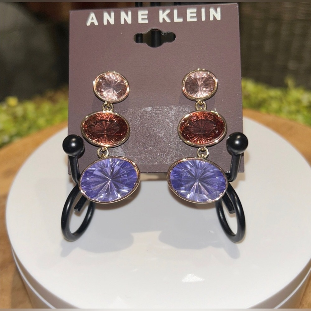 NWT Anne Klein Multicolored Graduated Gem Stone Earrings 😍